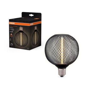 Osram LED lamp E27 | Globe G125 | Zwart | Filament | 1800K | Dimbaar | 3.5W (12W)