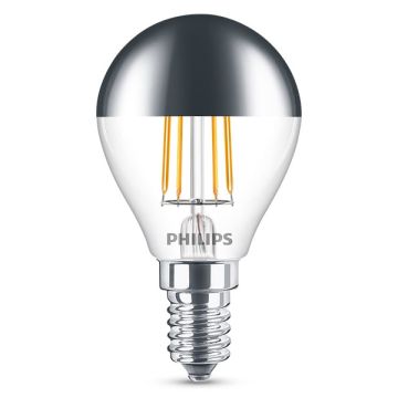 Philips LED lamp E14 | Kogel P45 | Kopspiegel | Zilver | 2700K | 4W (35W)