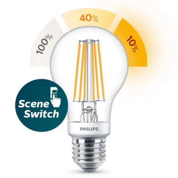 Philips SceneSwitch E27 filament led-lamp peer 7.5W (60W)