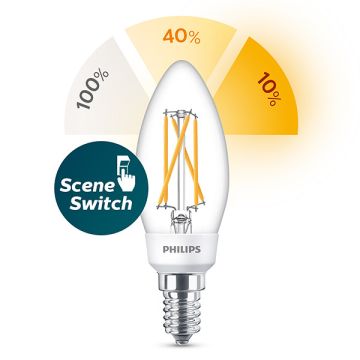 Philips SceneSwitch E14 filament led-lamp kaars 5W (40W)