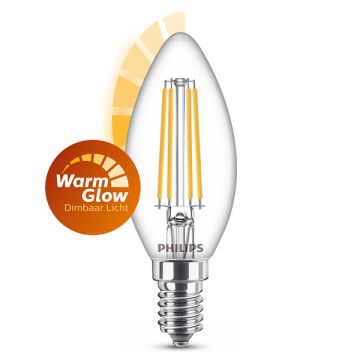 Philips E14 filament led-lamp kaars WarmGlow dimbaar 2.5W (25W)