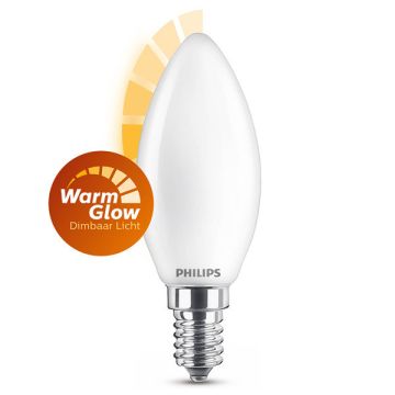 Philips E14 led-lamp kaars WarmGlow mat dimbaar 3.4W (40W)