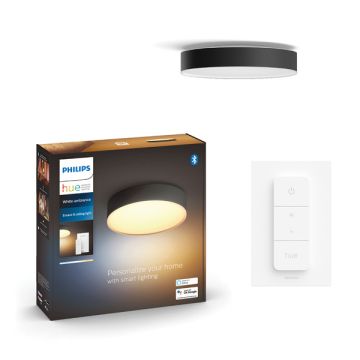 Philips Hue Enrave Plafondlamp | Zwart | 55 cm | White Ambiance | incl. dimmer switch