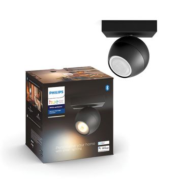 Philips Hue Buckram Opbouwspot | Zwart | 1 spot | White Ambiance