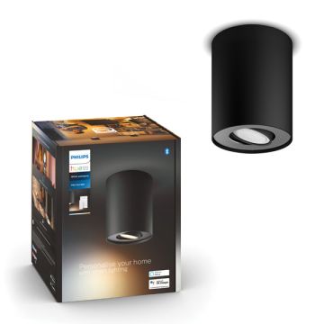 Philips Hue Pillar Opbouwspot | Zwart | 1 spot | White Ambiance | incl. dimmer switch