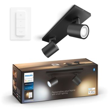 Philips Hue Runner Opbouwspot | Zwart | 2 spots | White Ambiance | incl. dimmer switch