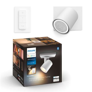 Philips Hue Runner Opbouwspot | Wit | 1 spot | White Ambiance | incl. dimmer switch