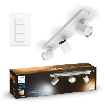 Philips Hue Runner Opbouwspot | Wit | 3 spots | White Ambiance | incl. dimmer switch