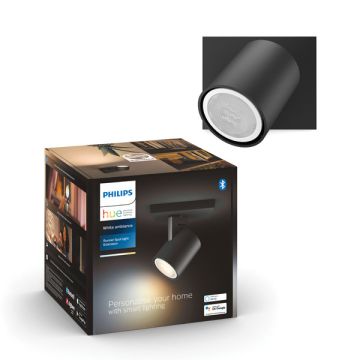 Philips Hue Runner Opbouwspot | Zwart | 1 spot | White Ambiance