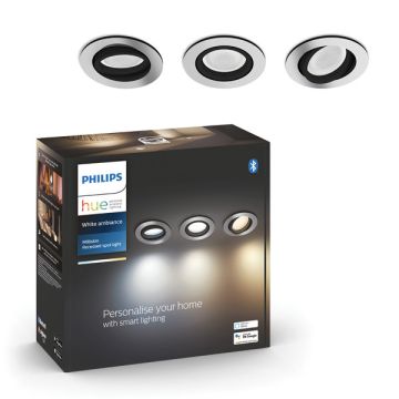 Philips Hue Milliskin Inbouwspot | Rond | Wit | White Ambiance | 3 stuks