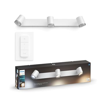 Philips Hue Adore Badkameropbouwspot | Wit | 3 spots | White Ambiance | incl. dimmer switch