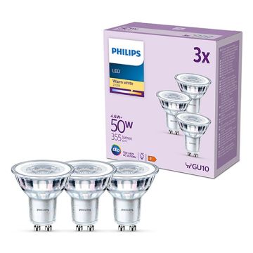 Philips GU10 LED spot | 2700K | 4.6W (50W) | 3 stuks