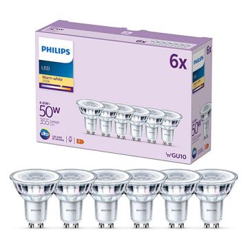 Philips GU10 LED spot | 2700K | 4.6W (50W) | 6 stuks