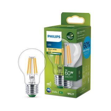 Philips LED lamp E27 | Peer A60 | Ultra Efficient | Filament | Helder | 2700K | 4W (60W)