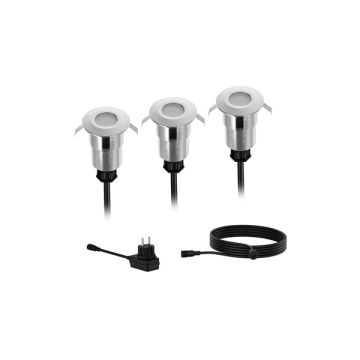 Philips GardenLink grondspot | Spore | 2700K | IP44 | 3W | 24V | Zilver | Set van 3