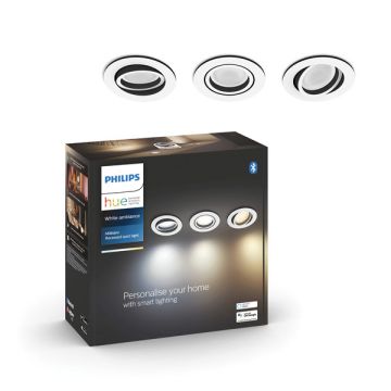 Philips Hue Inbouwspots | Milliskin | White Ambiance | Aluminium | 3x 4.2W