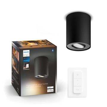 Philips Hue Pillar opbouwspot zwart | White Ambiance | incl. dimmer switch