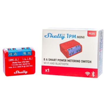 Shelly Plus Mini 1PM module | Bluetooth, WiFi | Rood