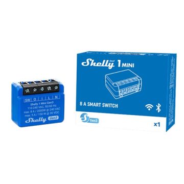 Shelly 1 Mini module Gen3 | Bluetooth, WiFi | Blauw