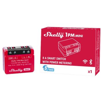 Shelly 1PM Mini module Gen3 | Bluetooth, WiFi | Rood