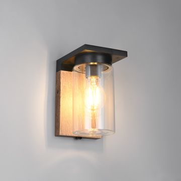 Wandlamp buiten met sensor E27 | Ardila | IP44 | Hout | Trio Lighting