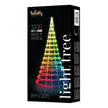 Twinkly Vlaggenmast Kerstboom RGBW | 8 meter (1200 leds, Wifi, IP44)