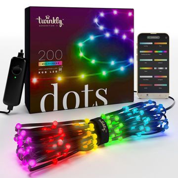 Twinkly Dots RGB | 10 meter | Zwart (200 leds, Wifi, IP44)