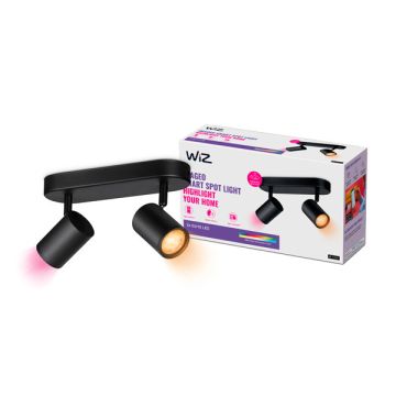 WiZ Slimme opbouwspot | Rond | Zwart | RGB + 2200-6500K | 9.8W