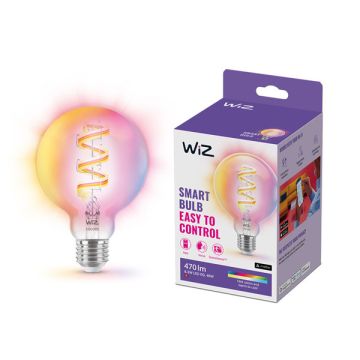 WiZ Smart lamp E27 | Globe G95 | Filament | Helder | RGB + 2200-6500K | 6.3W (40W)