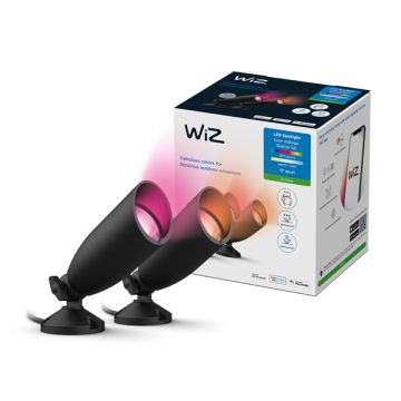 WiZ Smart Grondspot | Rond | Zwart | RGB + 2700-5000K | 10W | 2 stuks