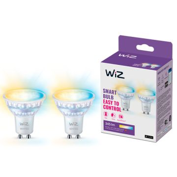 WiZ Smart Spot GU10 | PAR16  | Helder | 2700-6500K | 4.7W (50W) 2 stuks