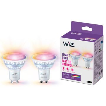 WiZ Smart Spot GU10 | PAR16 | Helder | RGB + 2200-6500K | 4.7W (50W) 2 stuks