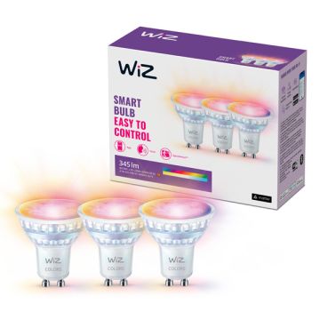 WiZ Smart Spot GU10 | PAR16 | Helder | RGB + 2200-6500K | 4.7W (50W) 3 stuks