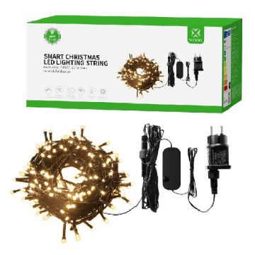 WOOX R5168 Slimme kerstverlichting | 20 meter | Warm wit (200 leds, Wifi, Muziek, IP44)