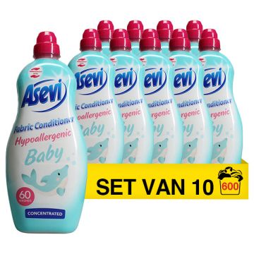 Aanbieding: Asevi Wasverzachter Baby Hypoallergenic 1,38 Liter (10 flessen - 600 wasbeurten)