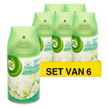 Aanbieding: 6x Air Wick Freshmatic navulling Jasmijn en Witte Bloemen (250 ml)