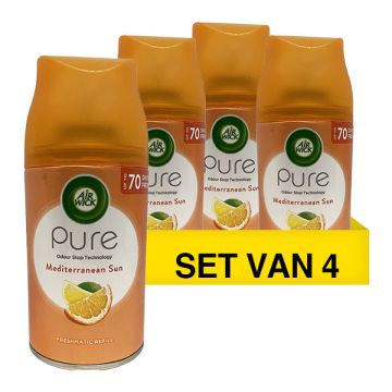 Aanbieding: 4x Air Wick Freshmatic navulling Pure Mediterranaean Sun (250 ml)