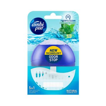 Ambi Pur vloeibaar toiletblok Fresh Water & Mint starterkit (55 ml)