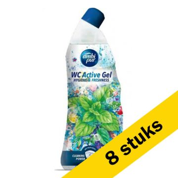 Aanbieding: Ambi Pur Active Toiletgel Mint & Jasmine (8 flessen - 750 ml)