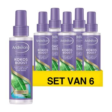 Aanbieding: Andrélon Kokos Boost verzorgende spray (6x 125 ml)