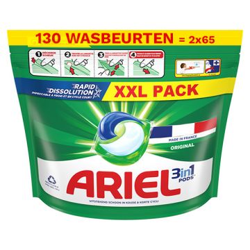 Aanbieding: Ariel All In 1 Pods Original (2 zakken - 130 wasbeurten)