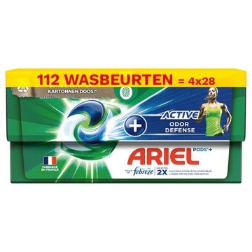 Aanbieding: Ariel All In 1 Pods Actieve Geurbestrijding (4 dozen - 112 wasbeurten)