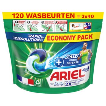 Aanbieding: Ariel 4 In 1 Pods Active Odor Defense Touch of Febreze (3 zakken - 120 wasbeurten)