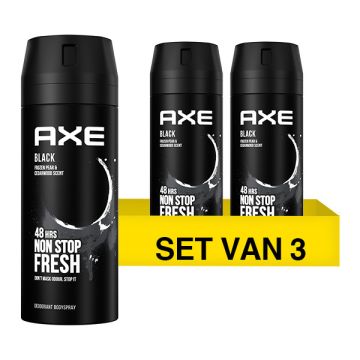 Aanbieding: Axe Black Deodorant Body Spray (3 flessen - 150 ml)