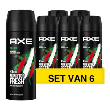 Aanbieding: Axe Africa deodorant - body spray (6x 150 ml)