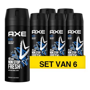 Aanbieding: Axe Click Deodorant Body Spray (6 flessen - 150 ml)