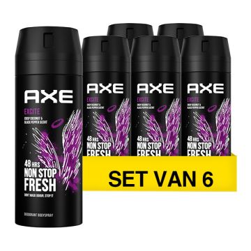 Aanbieding: Axe Excite deodorant - body spray (6x 150 ml)