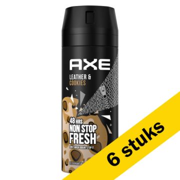 Aanbieding: Axe Collision Leather + Cookies deodorant - body spray (6x 150 ml)