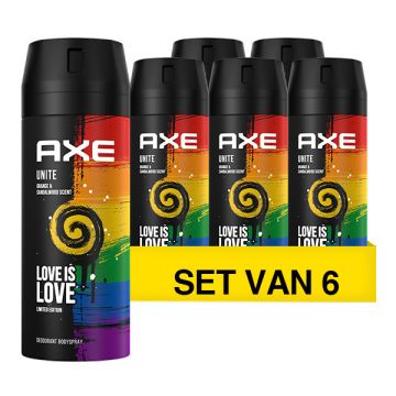 Aanbieding: Axe Unite Pride Deodorant Body Spray (6 flessen - 150 ml)