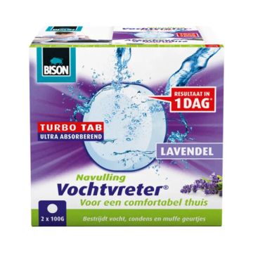 Bison Vochtvreter® Turbo Tab Lavendel (2x100 gram)